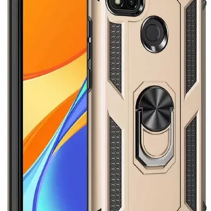 Newface Xiaomi Redmi 9c Kılıf Sofya Yüzüklü Silikon Kapak - Gold