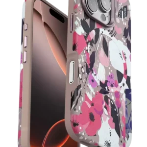 Onegif İphone 16 Pro Flower Series Magsafe Kapak - Pembe
