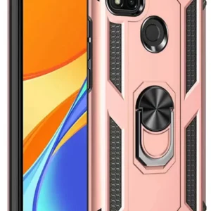 Newface Xiaomi Redmi 9c Kılıf Sofya Yüzüklü Silikon Kapak - Rose