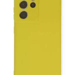 Newface Samsung Galaxy S21 Ultra Kılıf Nano İçi Kadife Silikon - Sarı