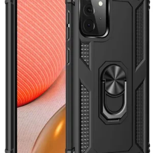 Newface Samsung Galaxy A72 Kılıf Sofya Yüzüklü Silikon Kapak - Siyah