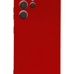 Newface Samsung Galaxy S21 Ultra Kılıf Nano İçi Kadife Silikon - Kırmızı