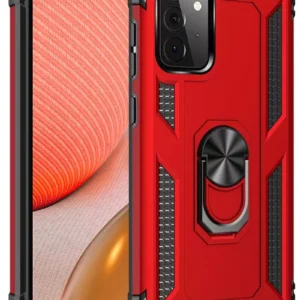 Newface Samsung Galaxy A72 Kılıf Sofya Yüzüklü Silikon Kapak - Kırmızı