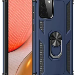 Newface Samsung Galaxy A72 Kılıf Sofya Yüzüklü Silikon Kapak - Lacivert