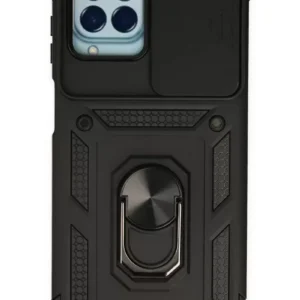 Newface Samsung Galaxy M33 Kılıf Pars Lens Yüzüklü Silikon - Siyah