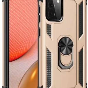 Newface Samsung Galaxy A72 Kılıf Sofya Yüzüklü Silikon Kapak - Gold