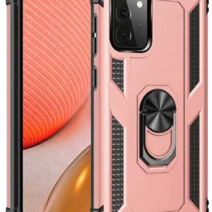 Newface Samsung Galaxy A72 Kılıf Sofya Yüzüklü Silikon Kapak - Rose