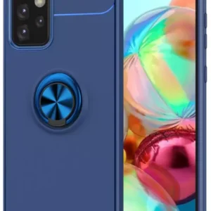 Newface Samsung Galaxy A72 Kılıf Range Yüzüklü Silikon - Mavi