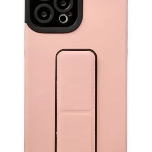 Newface İphone 12 Pro Max Kılıf Mega Standlı Silikon - Pudra