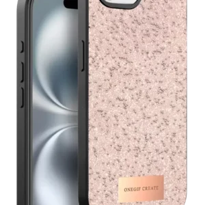 Onegif Apple İphone 16e Bright Simli Kapak - Pembe