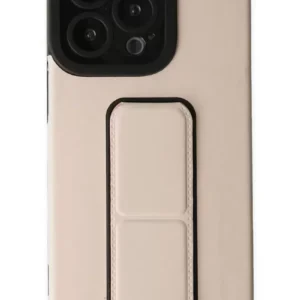 Newface İphone 13 Pro Kılıf Mega Standlı Silikon - Gold