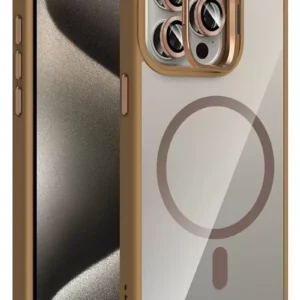 Joko Apple İphone 14 Pro Max Remim Lensli Magsafe Standlı Kapak - Kahverengi