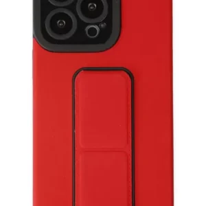 Newface İphone 13 Pro Max Kılıf Mega Standlı Silikon - Kırmızı