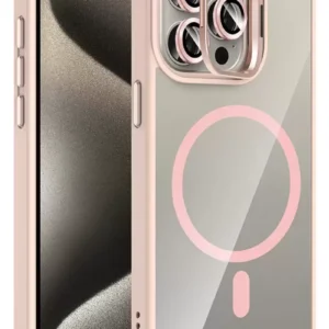 Joko Apple İphone 14 Pro Max Remim Lensli Magsafe Standlı Kapak - Pembe