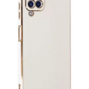 Newface Samsung Galaxy A12 Kılıf Volet Silikon - Beyaz