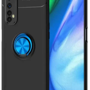 Newface Realme 7 Kılıf Range Yüzüklü Silikon - Siyah-mavi