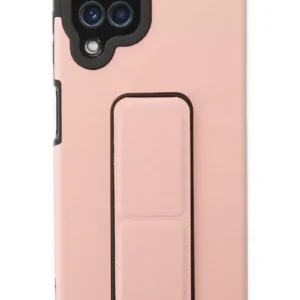 Newface Samsung Galaxy A22 Kılıf Mega Standlı Silikon - Pudra