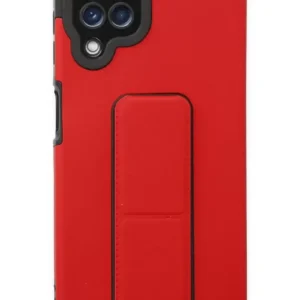 Newface Samsung Galaxy A22 Kılıf Mega Standlı Silikon - Kırmızı