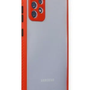 Newface Samsung Galaxy A72 Kılıf Miami Şeffaf Silikon - Kırmızı