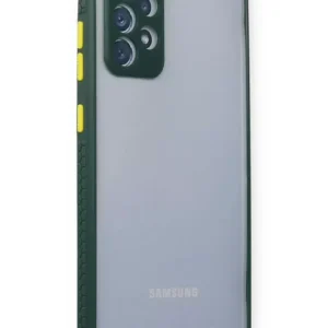 Newface Samsung Galaxy A72 Kılıf Miami Şeffaf Silikon - Koyu Yeşil