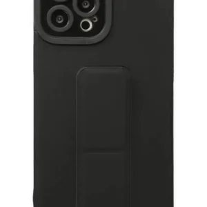 Newface İphone 12 Pro Max Kılıf Mega Standlı Silikon - Siyah