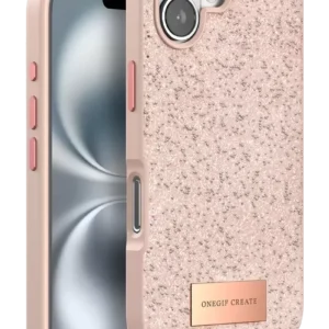 Onegif İphone 16 Plus Bright Simli Kapak - Pembe