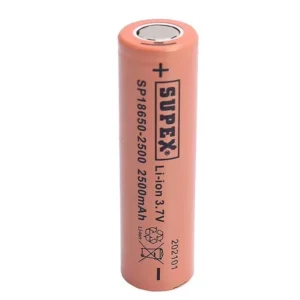 Supex 18650-2500 3.7v 2500 Mah Düz Kafa Li-ıon Pil