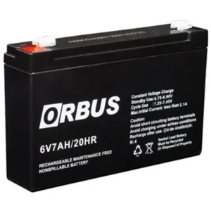 Orbus 6 Volt 7 Amper Kuru Akü (150 * 30 * 94 Mm)