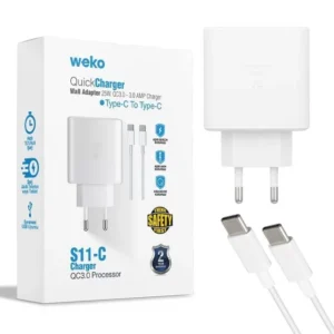 Weko Wk-21440 S11-c 25 Watt Telefon Şarj Başlık Adaptörü + Type-c To Type-c Kablo