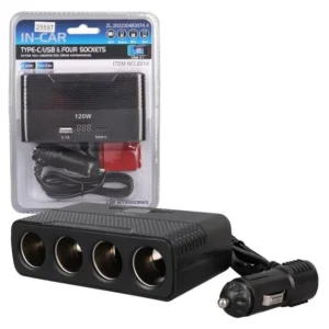 Olesson 2014 12-24v Type-c + Usb-a Girişli 120w 80cm Kablolu 4'lü Araç Çakmak Çoklayıcı