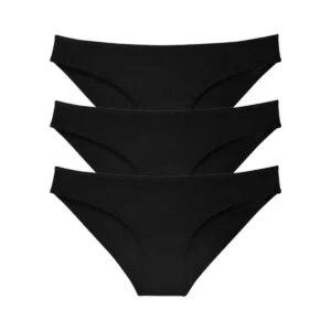 3 adet Süper Eko Set Likralı Kadın Slip Külot Siyah
