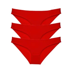 3 adet Süper Eko Set Likralı Kadın Slip Külot Kırmızı