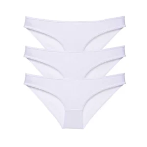 3 adet Süper Eko Set Likralı Kadın Slip Külot Beyaz