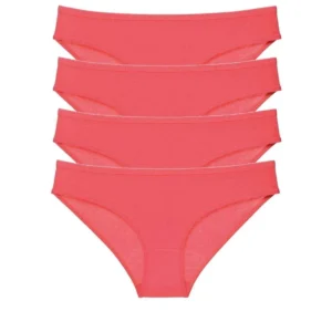 4 adet Süper Eko Set Likralı Kadın Slip Külot Kırmızı