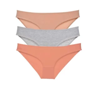 3 adet Eko Set Likralı Kadın Slip Külot Ten Gri Pudra