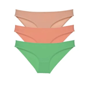 3 adet Süper Eko Set Likralı Kadın Slip Külot Ten Pudra Yeşil