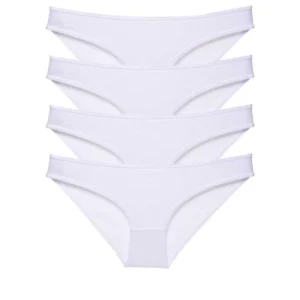 4 adet Süper Eko Set Likralı Kadın Slip Külot Beyaz
