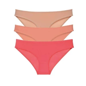 3 adet Süper Eko Set Likralı Kadın Slip Külot Ten Pudra Fuşya