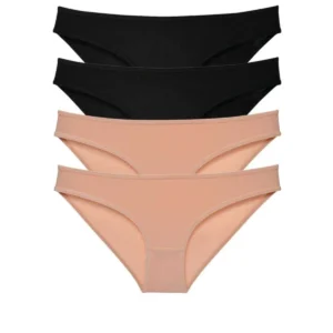 4 adet Süper Eko Set Likralı Kadın Slip Külot Siyah Ten