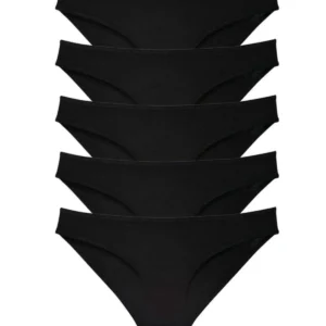 5 adet Süper Eko Set Likralı Kadın Slip Külot Siyah