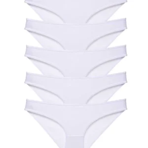 5 adet Süper Eko Set Likralı Kadın Slip Külot Beyaz