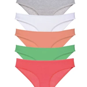 5 adet Süper Eko Set Likralı Kadın Slip Külot Gri Beyaz Pudra Yeşil Fuşya