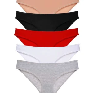 5 adet Süper Eko Set Likralı Kadın Slip Külot Çok Renkli