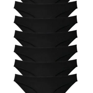 7 adet Süper Eko Set Likralı Kadın Slip Külot Siyah