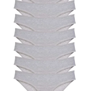 7 adet Süper Eko Set Likralı Kadın Slip Külot Gri