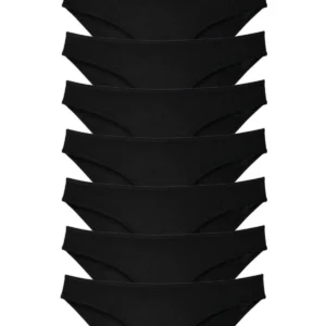 8 adet Süper Eko Set Likralı Kadın Slip Külot Siyah