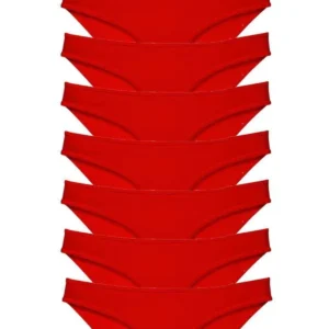 8 adet Süper Eko Set Likralı Kadın Slip Külot Kırmızı