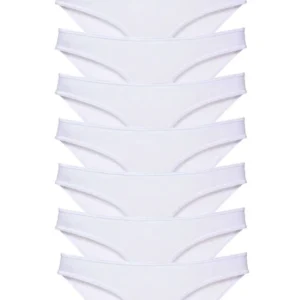 8 adet Süper Eko Set Likralı Kadın Slip Külot Beyaz