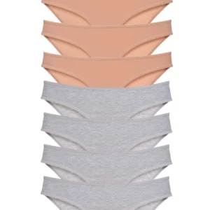 8 adet Süper Eko Set Likralı Kadın Slip Külot Ten Gri