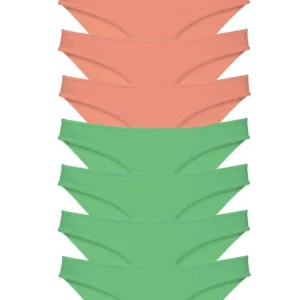 8 adet Eko Set Likralı Kadın Slip Külot Pudra Yeşil